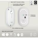 Logitech USB optinė pelė M350S 910-007013, 4000 DPI, 3 mygtukai, RF belaidis + Bluetooth, AA baterija