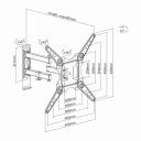 Sbox TV kinnitus LCD-443, 23-55", 30kg, 400x400mm, VESA 75x75-400x400, kallutus -20-20&deg;, p&ouml;&ouml;ramine 180&deg;