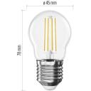 Emos LED lemputė Filament Mini Globe ZF6D02, 1,8 W, 250 lm, &scaron;ilta balta, E27, 360&deg;, 25 000 valandų, 4 lustai