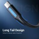 Vention KABELIS USB-C Į USB2.0 0.25M JUODAS COKBC, 0.25m, 3A, 480Mbit/s, 1x USB A, 1x USB C, Ni danga