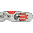 Yato YT-75210 Naudojimo peilis su trapezoidiniu a&scaron;meniu, SK5 plienas, 1 a&scaron;muo + 2 atsarginiai, 61 x 19 x 0.6 mm, CrV plienas