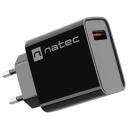 Natec Lādētājs RIBERA NUC-2058, 18W, 100-240V, 50/60Hz, 3A, 1xUSB-A, ātrā uzlāde, universāls
