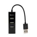 Sbox USB centrmezgls H-204, 4 porti, 480 Mbps, 5V/500mA, melns, ABS plastmasa, karstā nomaiņa