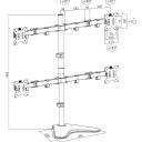 Logilink Četru monitoru galda stiprinājums BP0046, 13-32", 8 kg, VESA 75x75, 100x100, melns