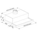Cata Iebūvējams Tvaika Nosūcējs TFH 5250 X 02097305, 50cm, 325m&sup3;/h, 2 motori, 3 ātrumi, 68dB, LED apgaismojums, mazgājams filtrs