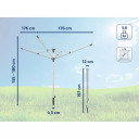 LEIFHEIT Lauko džiovyklė LinoPush 500 1085360 Virvių ilgis 50 m, Stulpo skersmuo 45 mm