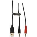 Baracuda Austiņas BGH-021, 20-20000Hz, 32&Omega;, 98dB, 2x3,5mm+USB, 2m, LED apgaismojums, uz galvas, ar mikrofonu