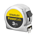 Mērlente Powerlock 3m, hromēts korpuss, 19mm asmens, 1-33-522, Stanley