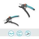 Gardena Aiandus k&auml;&auml;rid PremiumCut 7022317, 20mm, hall ja t&uuml;rkiissinine, ergonoomiline k&auml;epide, anvil l&otilde;ikemehhanism