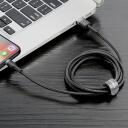 Baseus Cafule USB Lightning kabelis CALKLF-BG1, 1m, 2.4A, USB, Lightning, aliuminis, nailonas, TPE, greitas įkrovimas