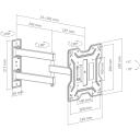Sbox Monitora stiprinājums LCD-423, 23-43'', 30kg, 200x200, Melna, VESA 100x100-200x200, 5,5-39,2cm, +5&deg;/-10&deg;, +90&deg;/-90&deg;