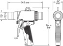 Gaisa pūšanas un sūkšanas pistole, HAZET, 9043N-10, 148 mm, metāla korpuss, 7.5 mmHg vakuuma līmenis