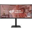 Aoc LCD монитор CU34E4CV 34" WQHD 120Гц, 3440 x 1440, VA, 4 мс, 21:9, 178&deg;/178&deg;, HDR10, KVM, 90W PD, 2 HDMI, 1 DP, 4 USB