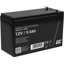 Green Cell Akumuliatorius AGM06, 12V, 9Ah, 151x65x95mm, 0.0023kg, 12V i&scaron;ėjimo įtampa, be priežiūros, atsparumas vibracijai