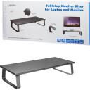 Logilink Galda monitora statīvs BP0065, 600 x 260 x 120 mm, 20 kg, melns, cietas tērauda kājas, pretslīdes spilventiņi