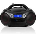 Blaupunkt Boombox, BLAUPUNKT BB18BK, 4W, 2x2W, PLL FM, 40 stacijas, CD, MP3, USB, AUX, LCD, modinātājs