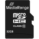 Mediarange micro SDHC 32GB MR959, 32GB, klass 10, lugemiskiirus 45 MB/s, kirjutamiskiirus 15 MB/s, adapter kaasas