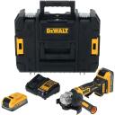 Dewalt Leņķa slīpma&scaron;īna DCG404S2T-QW 18V, 125 mm, 2 x 3,5 Ah, bez oglī&scaron;u motors, elektroniska bremze, elektroniska sajūga
