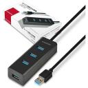 Axagon USB keskjaam HUE-S2BL 4 USB 3.0 porti, 1.2 m kaabel, 2A laadimine, mati korpus