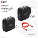 Club3D lādētājs CAC-1905EU 65W, 100-240V, 1x USB Type-C, PD 3.0, OCP, OVP, SCP, OTP, CE, FCC, melns
