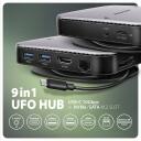 Axagon dokkimisjaam HMC-UFO 9in1 USB-C 10Gbps, 1x HDMI, 2x USB-A, 1x USB-C, 1x RJ-45, 3.5 mm audio, M.2 SSD