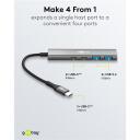 Goobay USB centrmezgls, 76563, 2 x USB 3.2 + 2 x USB-C 3.2, 5 Gbit/s, alumīnija/plastmasas korpuss, plāns dizains