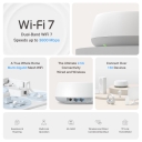 BE3600 Whole Home Mesh WiFi 7 sistema, TP-Link, Deco BE25(1-PACK), 2882 Mbps (5 GHz) + 688 Mbps (2.4 GHz), 2&times; 2.5 Gbps