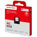 Mercusys traadita v&otilde;rguadapter MA20N, 650 Mbit/s, USB Type-A, Dual-band (2.4 GHz / 5 GHz), WPA2-PSK/WPA3-PSK, must/metallik