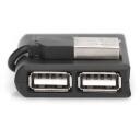 Digitus USB centrmezgls, 4 porti, DA-70217, 4 x USB 2.0, 480 Mb/s, melns
