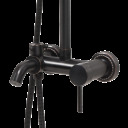 Dušas komplekts Retro melnā krāsā, FALA, 75813, vienas sviras, misiņa, 2 caurumi, 20 cm dušas galvas