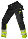 Hi-vis pants Icu Brz, 4-way stretch, C46, Helly Hansen, 77500_369-C46, yellow/black, EN ISO 20471:2013 Class 1