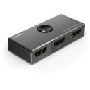 Hama HDMI slēdzis 00205324, 2x2 HDMI, 7680&times;4320, 120Hz, manuāla pārslēg&scaron;ana, gumijas pamatne