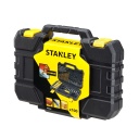 100 daļu urbšanas un skrūvēšanas komplekts, STANLEY, STA88548-XJ, dažādi piederumi un izturīgs korpuss