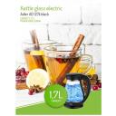 Adler | Kettle | AD 1274 | Standard | 2200 W | 1.7 L | Plastic/Glass | 360&deg; rotational base | Black/Transparent