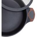 Resto kastrul 93506, 4.4 L, 28 cm, &uuml;mmargune, must/puit, klaasist kaas, ergonoomilised k&auml;epidemed, induktsioonip&otilde;hi
