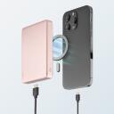 Intenso Power Bank 7344033 10000 mAh, 15 W juhtmevaba laadimine, 20 W USB-C PD, MagSafe &uuml;hilduv, roosa