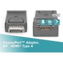 Digitus DisplayPort HDMI adapter AK-340602-000-S, 1080p, 60Hz, must, DP HDMI, &uuml;hilduv PC, monitoriga