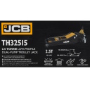 Žemo profilio hidraulinis domkratas JCB-TH32515, 2,5 T 75–505 mm, du stūmokliai