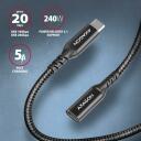 Axagon Kabelio prailgintuvas BUCM32-CF05AB 0.5m, juodas, USB-C į USB-C, 20Gbps, PD 240W, 5A, 8K HD vaizdo