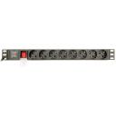 Gembird EG-PDU-014-C14 baro&scaron;anas sadales vienība, 8 AC izejas, 1U, melna, 3680W, 10A, C14 savienotājs