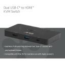 Club3D KVM komutators CSV-2512, 1 HDMI, 3 USB-C, 3 USB 3.2, melns