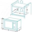 Edesa Iebūvēta mikroviļņu krāsns EMW-2530-IG XWH 929270349, 25l, 900W, grils 1200W, 5 līmeņi, 3 grila līmeņi, 95min, LED displejs