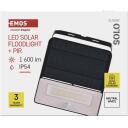 Emos SOLO prožektor ZG122S, 1600 lm, 3,7 V, IP54, PIR andur, 100&deg;, 6 m, Li-Ion 3600 mAh, neutraalne valge