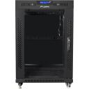 Lanberg Rack kapp 19" vabalt seisv 15U/600x600, FF01-6615-12BL, RAL 9004, 60cm, 60cm, 89.8cm, 2 jahutusventilaatorit, klaasuks