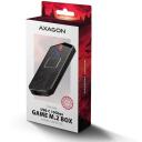 Axagon SSD korpus EEM2-GAM M.2 NVMe/SATA USB-C 10Gbps, must, 130 x 55 x 13 mm, 0.5 m kaabel