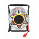 25m 3x2,5mm kabelis ar metāla rāmjiem un 4 kontaktligzdām, AW70254, AWTOOLS