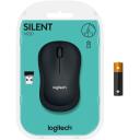 Logitech USB optinė pelė M220 SILENT 910-004878, 1000 DPI, 10m belaidis, 3 mygtukai, AA baterija