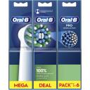 Oral-B Zobu birstes uzgaļi EB50RX-6, 6 gab, balti, pieaugu&scaron;ajiem, X formas sariņi, nolietojuma indikators