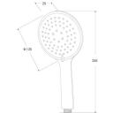 Ab Du&scaron;as klausule 9145364, 12cm, 24.5cm, hroms, 3 režīmi, rokas tipa konstrukcija, izturīgs plastmasas korpuss
