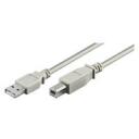 Logilink USB 2.0 savienojuma kabelis CU0009, 5 m, USB A vīrietis, USB B vīrietis, pelēks, divkār&scaron;i aizsargāts